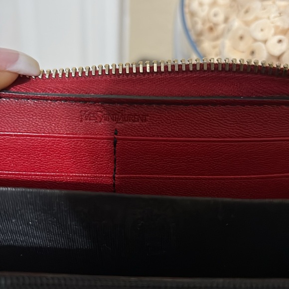 YSL Black and Red Leather Wallet - Picture 6 of 9